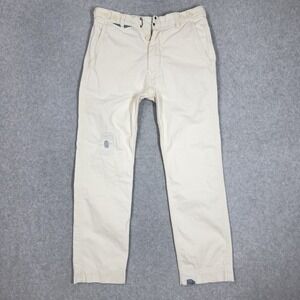 UNIQUE Diesel Jeans Mens 28x29 White Chino Pants Distressed Patched Button Fly